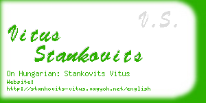 vitus stankovits business card
